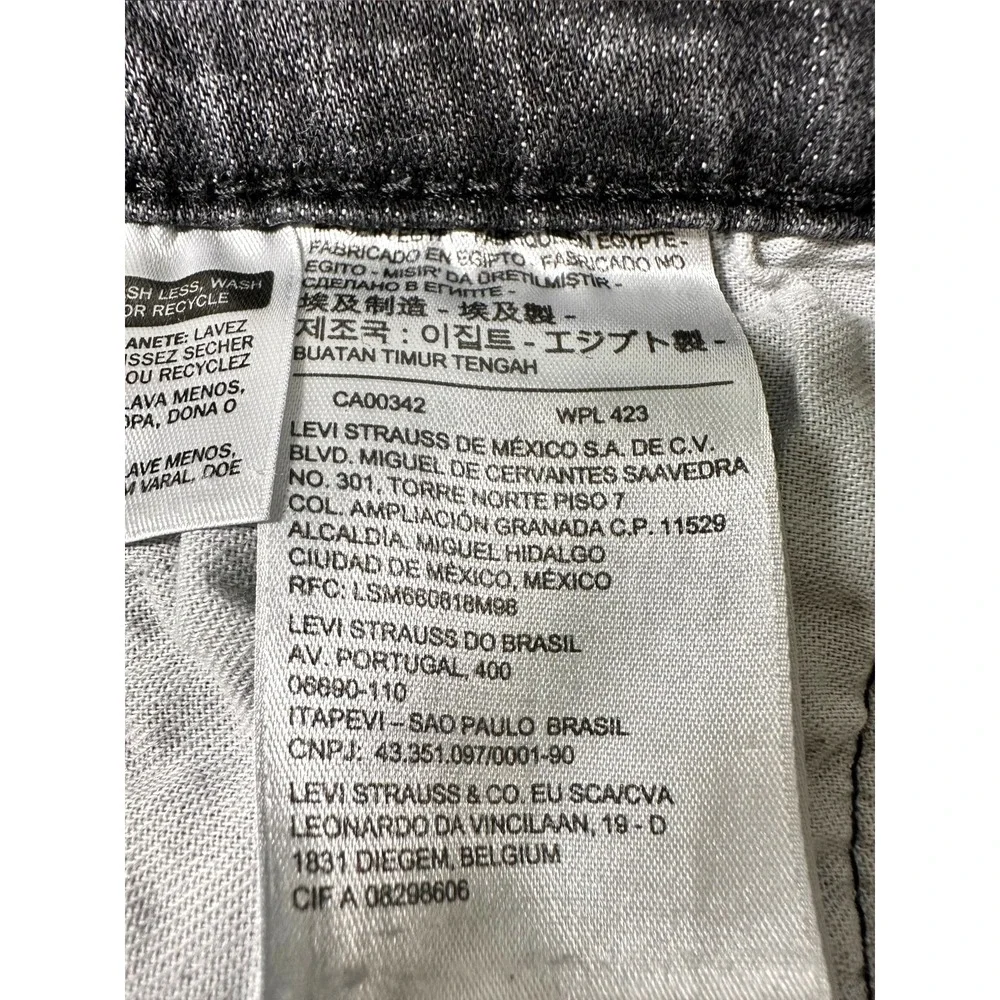 Levis 501 Original Fit Mens Gray Black Straight Leg Button Fly Jeans W33 L30